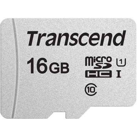 Transcend 16GB 300S UHS-I U1 microSDHC Memory Card with SD Adapter
