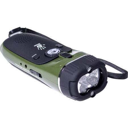 12 Survivors Emergency Hand Crank Radio/Flashlight, >1000000 Hours LED Lifespan