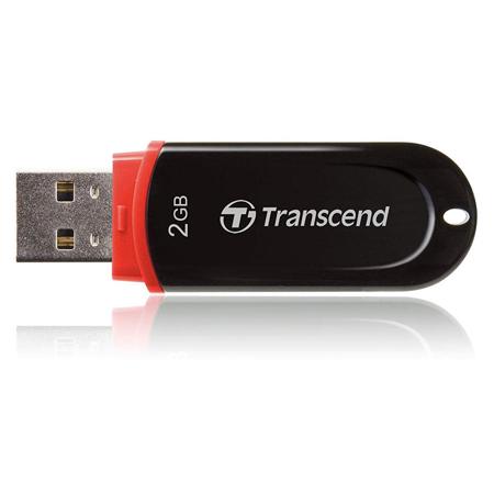 Transcend 2GB JetFlash 300 USB 2.0 Classic Flash Drive, Black