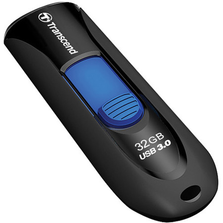 Transcend 32GB JetFlash 790 USB 3.1 Capless Flash Drive, Black