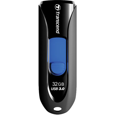 Transcend 32GB JetFlash 790 USB 3.1 Capless Flash Drive, Black
