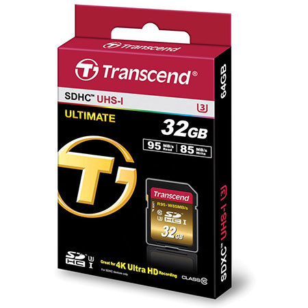 Transcend 32GB UHS-I U3 Class 10 SDHC Memory Card