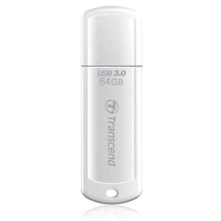 Transcend 64GB JetFlash 730 USB 3.1 Classic Flash Drive, White