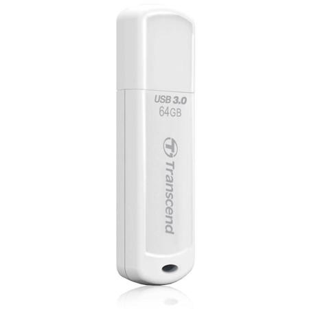 Transcend 64GB JetFlash 730 USB 3.1 Classic Flash Drive, White