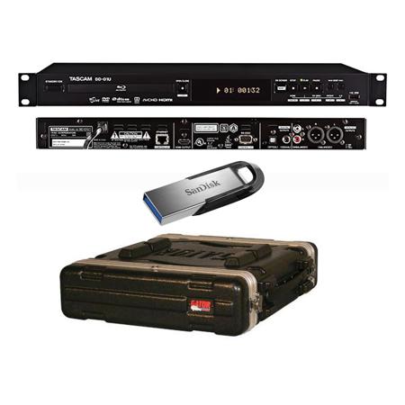 Tascam BD-01U Rackmount Blu-Ray Disc Player With Gator Rack Case/16GB FlashDrive