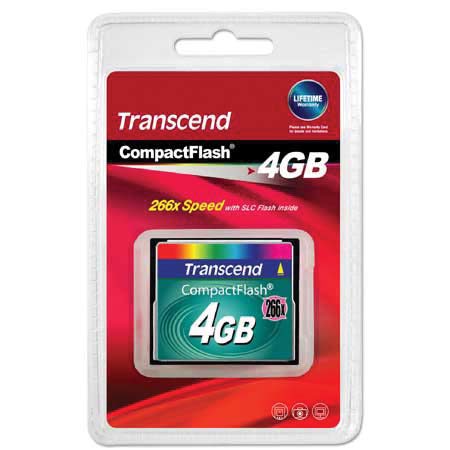 Transcend 4GB, 266x Ultra-Performance Series, Compact Flash Memory Card