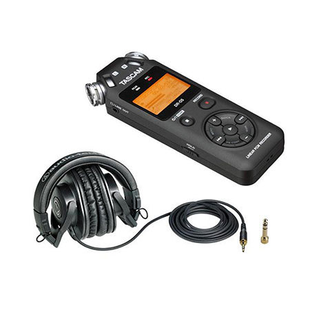 Tascam DR-05 Portable Handheld Dig Audio Recorder With AT ATH-M30x Pro Headphone