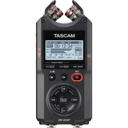 Tascam DR-40XP 4-Channel 32-Bit Float Portable Handheld Audio Recorder with USB-C Interface