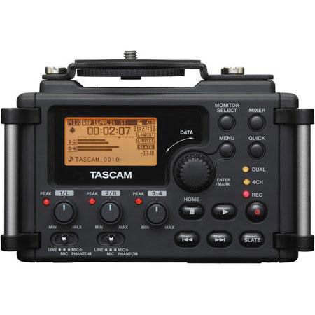 Tascam DR-60D 4-Channel Linear PCM Recorder, 96 kHz PCM Recording, 3.5mm Stereo Input with Plug-in Power