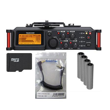 Tascam DR-70D 4-Channel Audio Recorder for DSLR Cameras With Accessory