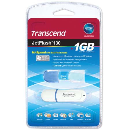 Transcend 1GB JetFlash 130 Hi-Speed USB 2.0 Flash Drive