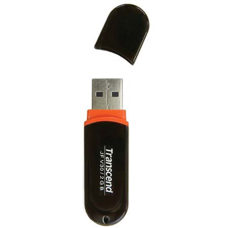 Transcend JetFlash V30 Thin Series, 2 GB USB Flash Drive, Red #TS2GJFV30