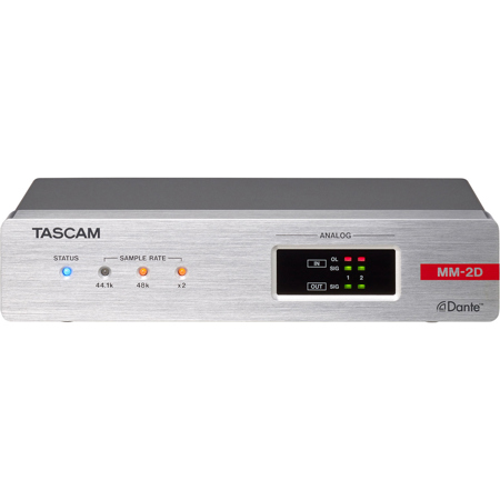 Tascam MM-2D-X 2-Channel Mic/Line In/Out Dante Converter, XLR Connectors