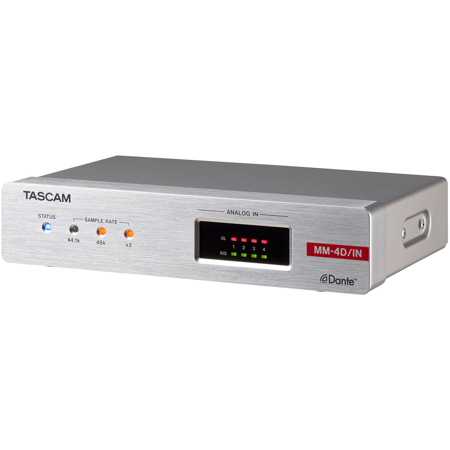 Tascam MM-4D/IN-E 4-Channel Mic/Line Input Dante Converter, Euroblock Connectors