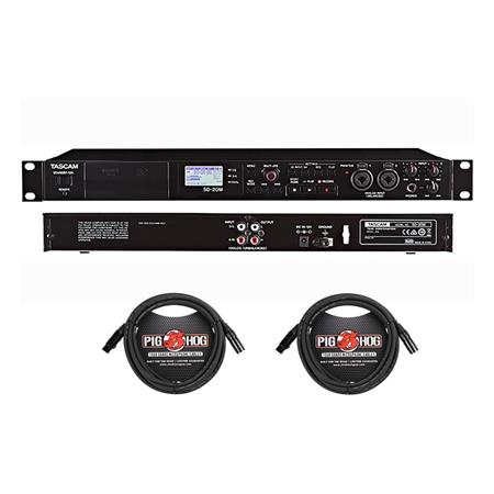 Tascam SD-20M 4-Track Solid-State Recorder - With 2 Pack 5' 8mm XLR  Microphone 3 Pin XLR Male to 3 Pin XLR Female Cable