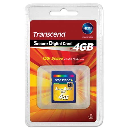 Transcend 4GB Secure Digital High Capacity (SDHC) Class 6 150x Memory Card