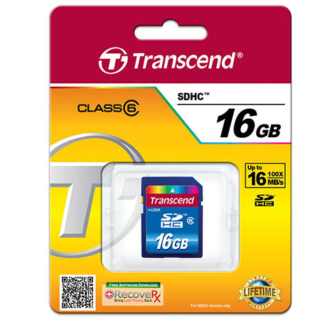 Transcend 16GB SDHC Class 6 Memory Card