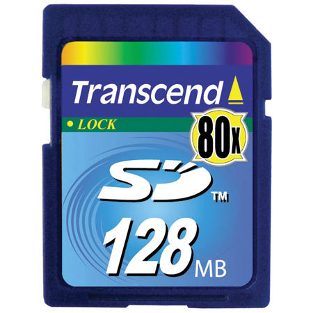 Transcend 128mb, 80x High-Speed Secure Digital (SD) Memory Card #TS128MSD80