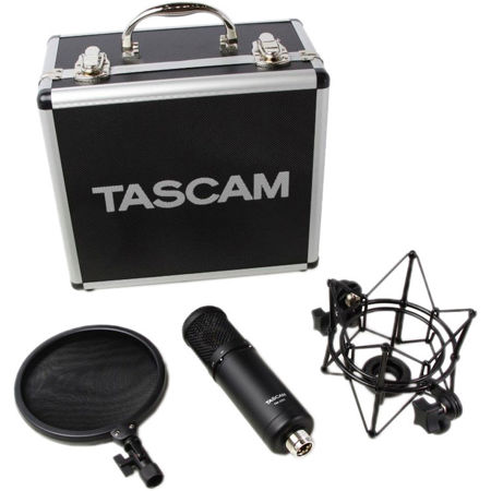 Tascam TM-280 Studio Microphone with Flight Case, Shockmount and Pop Filter