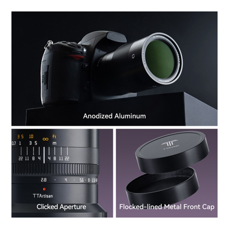 TTArtisan 100mm f/2.8 2X Macro Mirrorless Lens, Black