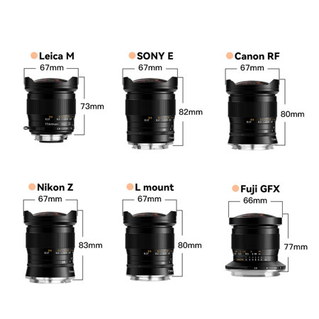 TTArtisan 11mm f/2.8 Fisheye Lens for Fuji GFX, Black