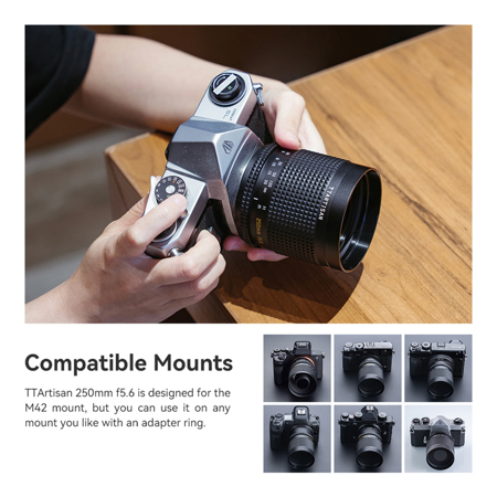 美品 TTArtisan 250mm f/5.6 ミラーレンズ M42 TTArtisan 250mm F5.6 Full Frame Reflex Doughnut Bokeh Lens