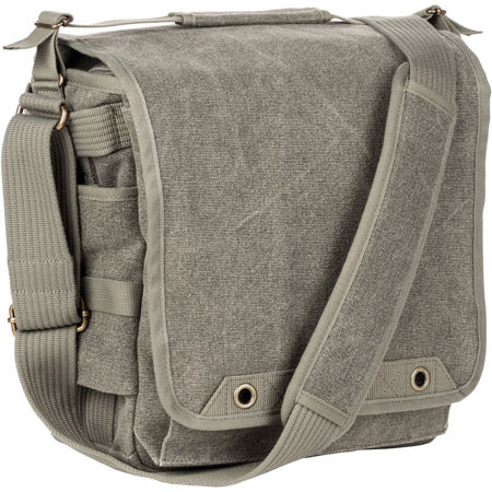 Think Tank Retrospective 20 V2.0 Tall Shoulder Bag for Pro DSLR, 70-200 2.8 Attached, Pinestone Cotton Canvas