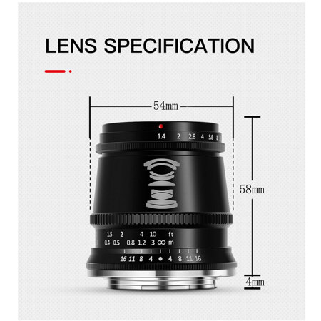 TTArtisan 17mm f/1.4 Lens for Micro Four Thirds, Black A25B