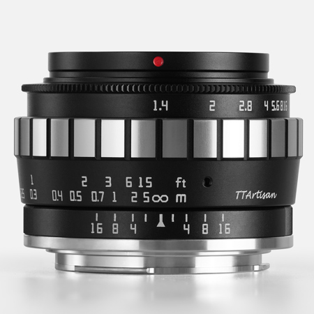 TTArtisan 23mm f/1.4 Lens for Canon M, Black/Silver