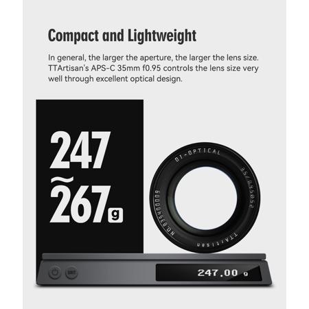 TTArtisan 35mm f/0.95 Lens for Sony E, Black & Silver C35095-BS-E