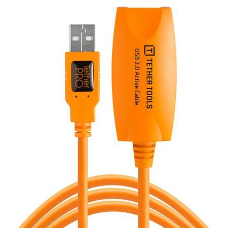 Tether Tools TetherPro 49' USB 2.0 Active Extension Cable, Orange