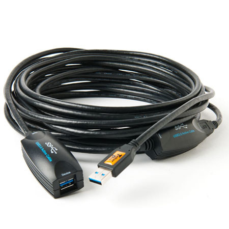 Tether Tools TetherPro 49ft USB 3.0 Active Extension Cable, Black