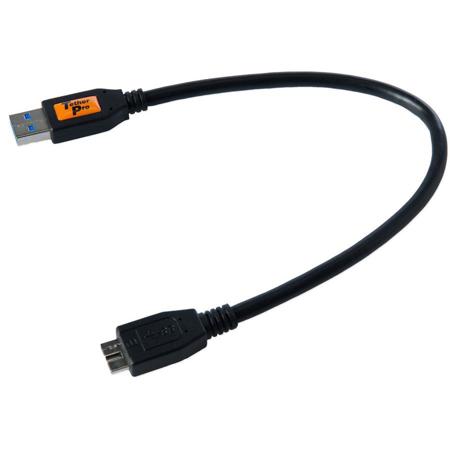 Tether Tools CU5404 1' TetherPro USB 3.0 SuperSpeed /Micro-B Cable, Black