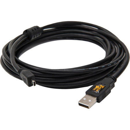 Tether Tools TetherPro 15'/4.57 m USB 2.0 A Male to Mini-B 8-pin Cable, Black