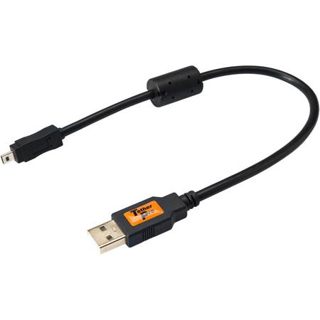 Tether Tools TetherPro 1' USB 2.0 A Male to Mini-B 8-Pin Cable, Black