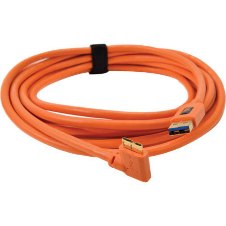 Tether Tools TetherPro 15' / 4.57 m Right Angle Cable, Hi-Visibility Orange