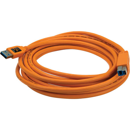 Tether Tools TetherPro 15' / 4.57 m USB 3.0 Male A to Male B Cable, Orange