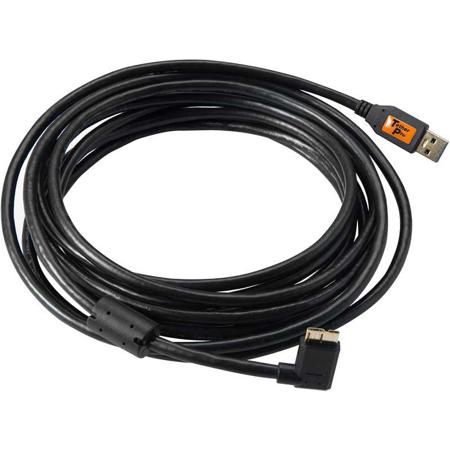 Tether Tools TetherPro 15' USB 3.0 Type-A Male to Micro-USB Right-Angle Male Cable, Black