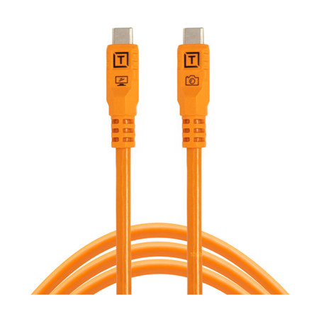 Tether Tools TetherPro Optima 10G 10' USB-C Straight to USB-C Straight Cable, Orange