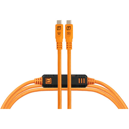 Tether Tools TetherPro Optima 10G 15' USB-C Straight to USB-C Straight Cable, Orange