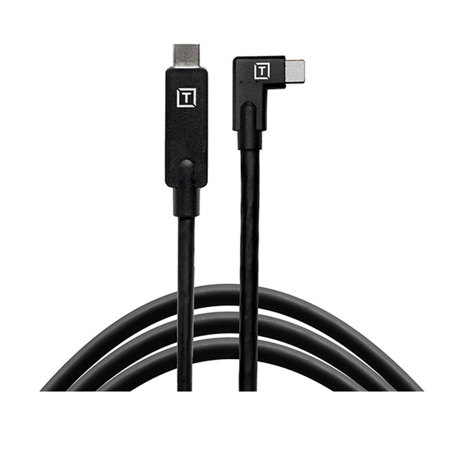Tether Tools TetherPro 15' USB-C to USB-C Right Angle Cable, Black