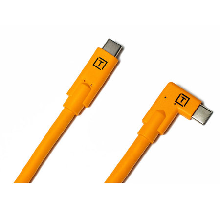 Tether Tools TetherPro 15' USB-C to USB-C Right Angle Cable, Orange