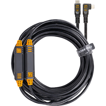Tether Tools TetherPro 31' USB-C Straight to Right Angle Cable Non-Reflective Black