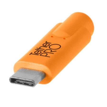 Tether Tools TetherPro USB-C to 3.0 Micro-B Right Angle Cable, 15', Orange
