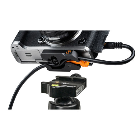 Tether Tools LeverLock Plate & Optima 10G 15' USB-C Straight Cable, Black