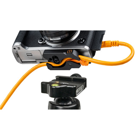 Tether Tools LeverLock Plate & Optima 10G 15' USB-C Straight Cable, Orange