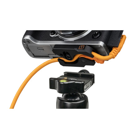 Tether Tools LeverLock Plate & Optima 10G 15' USB-C Straight to RA Cable, Orange