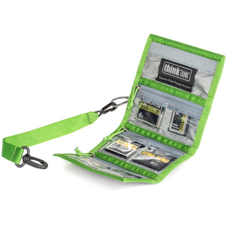 Think Tank Secure Pixel Pocket Rocket Memory Card Wallet, Security Leash, Green