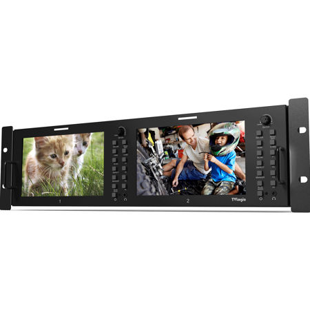 TV Logic RKM HD/SD 7" Multi-Channel Dual LCD Rack Monitor, 1024x600