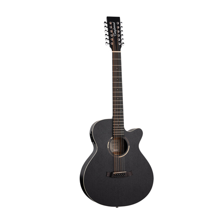 Tanglewood Blackbird TWBBSFCE12 12-String AE Guitar, Smokestack Black Satin